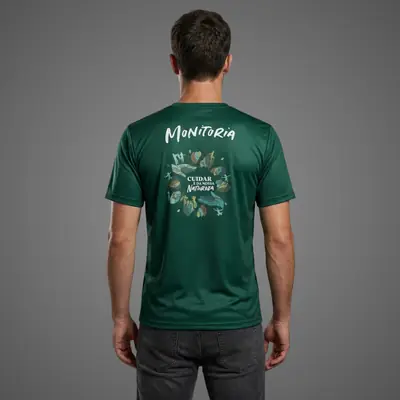 Camiseta verde personalizada vista de costas